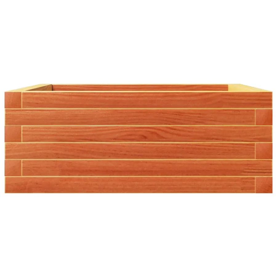 Jardinière cire marron 60x60x23 cm bois de pin massif - 5