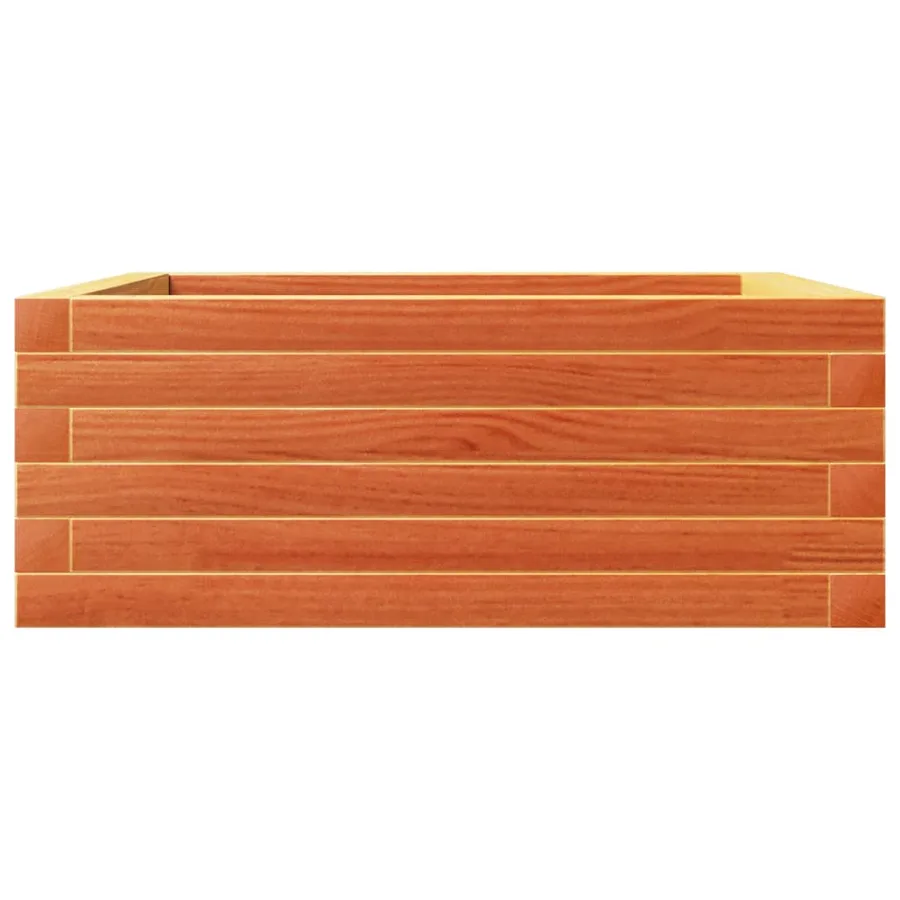 Jardinière cire marron 60x60x23 cm bois de pin massif - 6