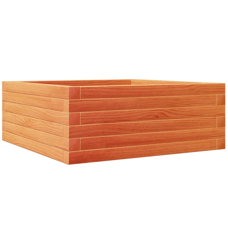 Jardinière cire marron 60x60x23 cm bois de pin massif - 7