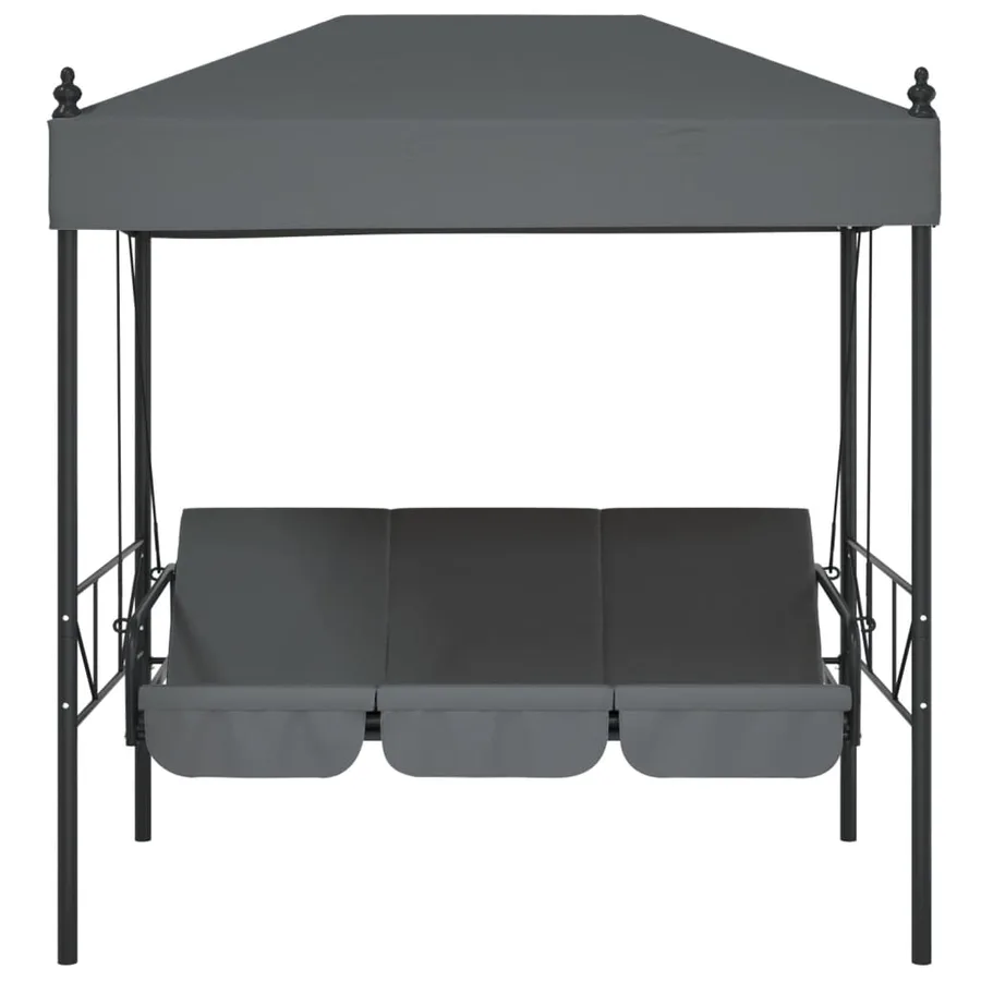 Balancelle de jardin avec auvent gris foncé acier - 5