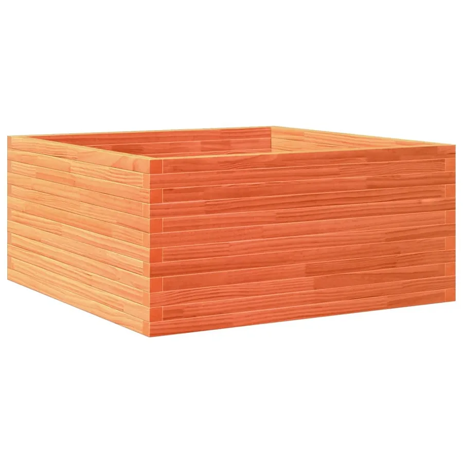 Jardinière cire marron 100x100x46 cm bois de pin massif - 2