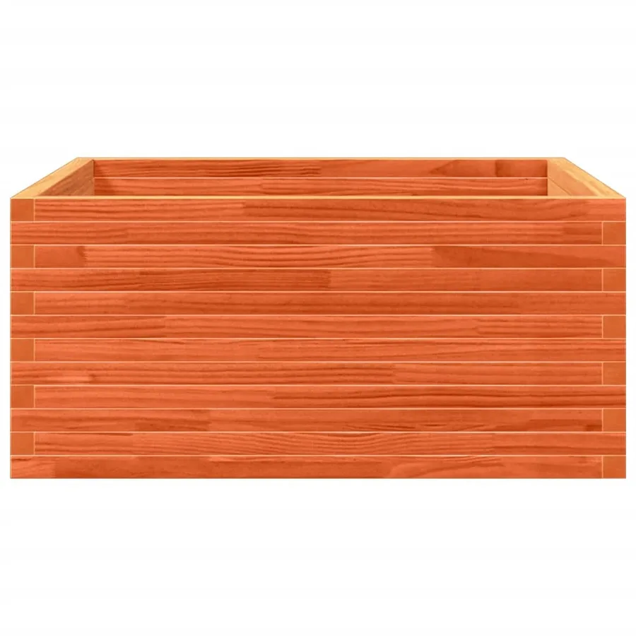 Jardinière cire marron 100x100x46 cm bois de pin massif - 5