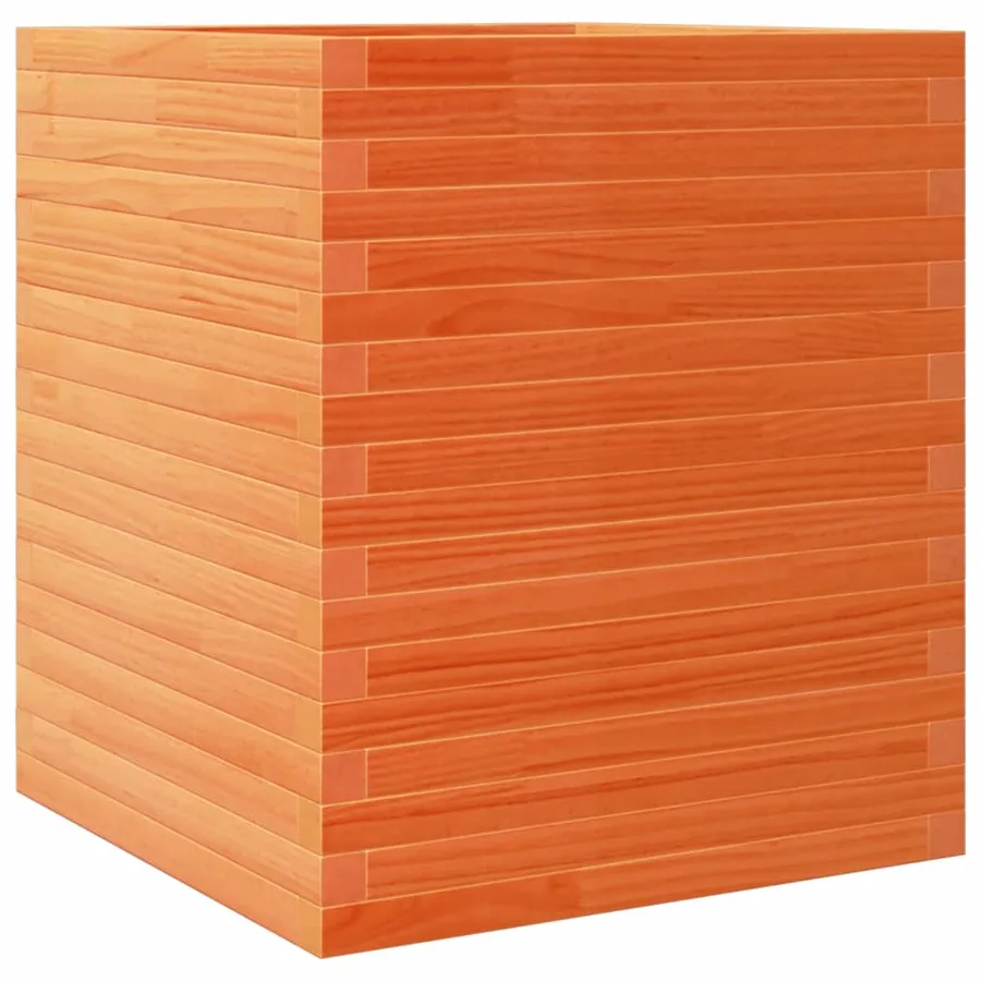 Jardinière cire marron 60x60x68,5 cm bois de pin massif - 2