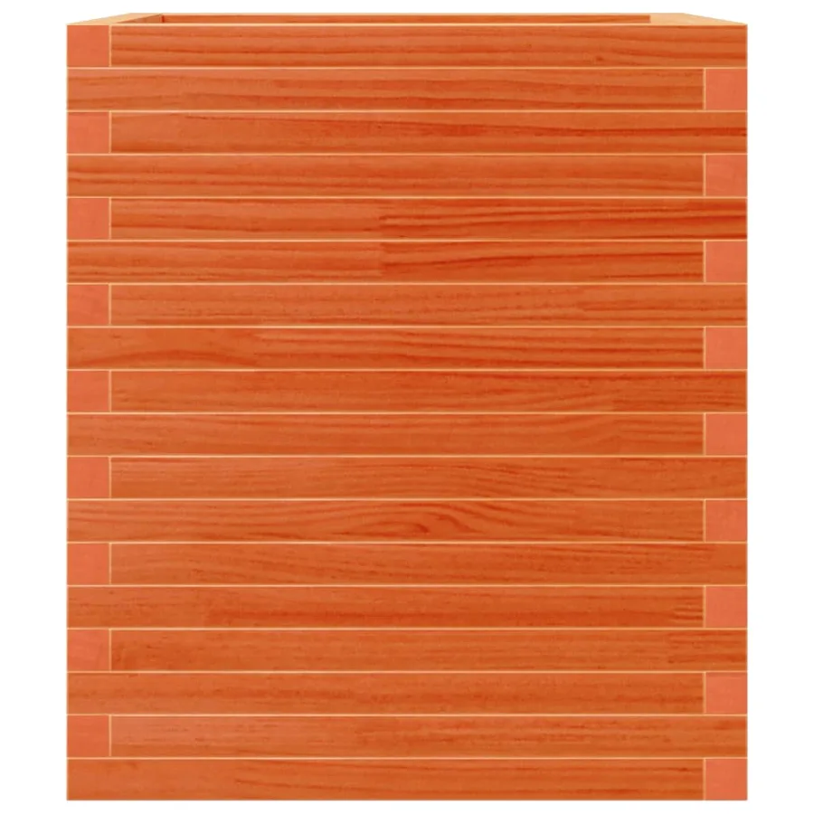 Jardinière cire marron 60x60x68,5 cm bois de pin massif - 5