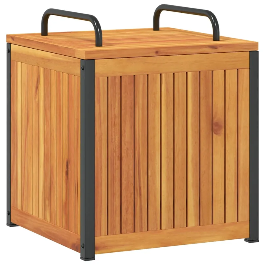 Boîte à coussins d'extérieur bois d'acacia solide et acier - 2