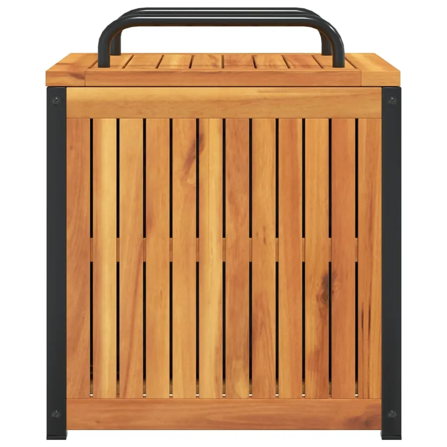 Boîte à coussins d'extérieur bois d'acacia solide et acier - 6