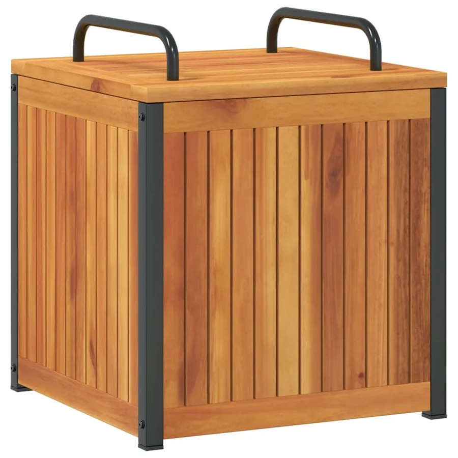 Boîte à coussins d'extérieur bois d'acacia solide et acier - 7