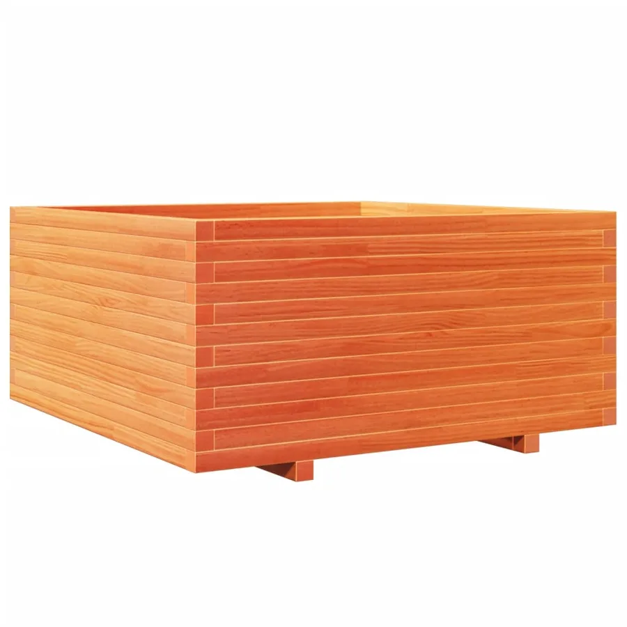 Jardinière cire marron 100x100x49,5 cm bois de pin massif - 2