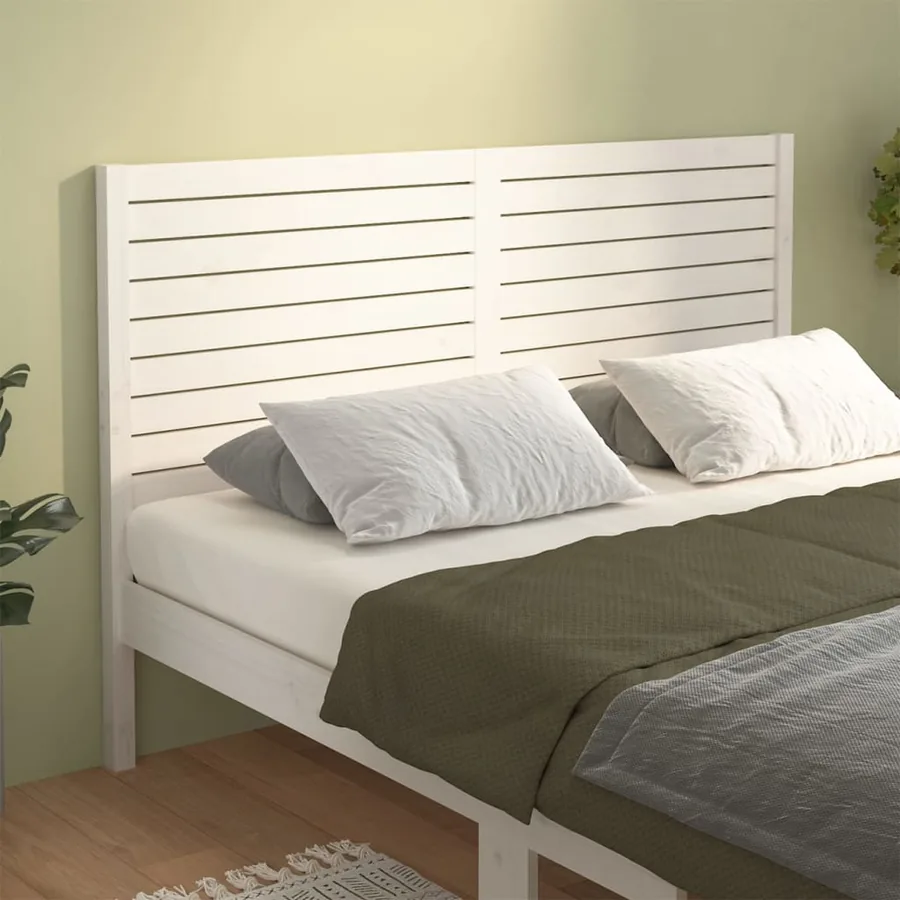 Tête de lit Blanc 146x4x100 cm Bois massif de pin