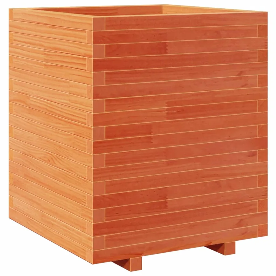 Jardinière cire marron 60x60x72,5 cm bois de pin massif - 2