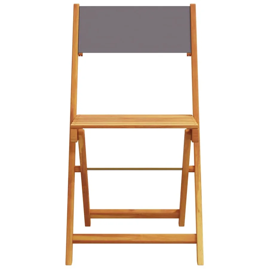 Chaises de jardin pliantes lot de 8 tissu et bois massif - 4