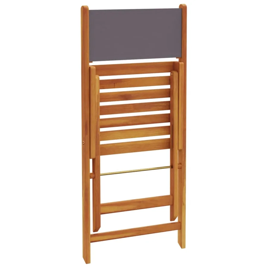 Chaises de jardin pliantes lot de 8 tissu et bois massif - 7