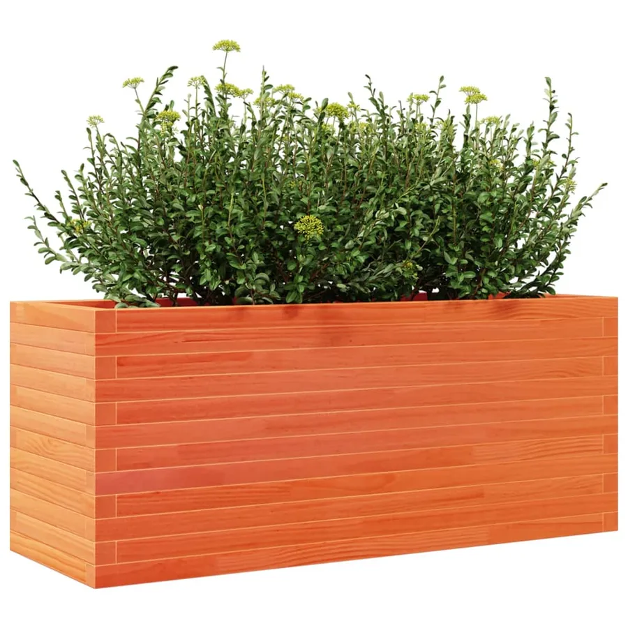 Jardinière cire marron 110x40x45,5 cm bois de pin massif - 4