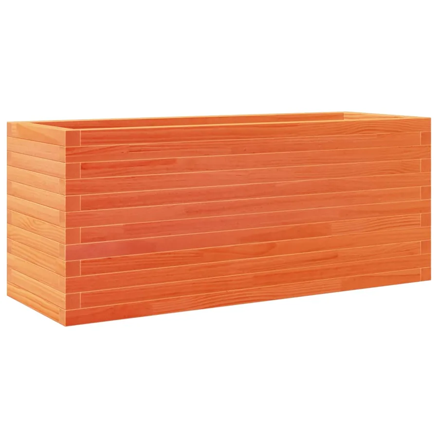 Jardinière cire marron 110x40x45,5 cm bois de pin massif - 7