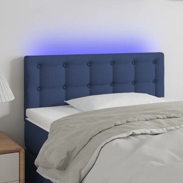 Tête de lit à LED Bleu 80x5x78/88 cm Tissu