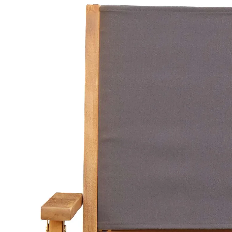 Chaises de jardin lot de 2 anthracite bois acacia massif tissu - 9