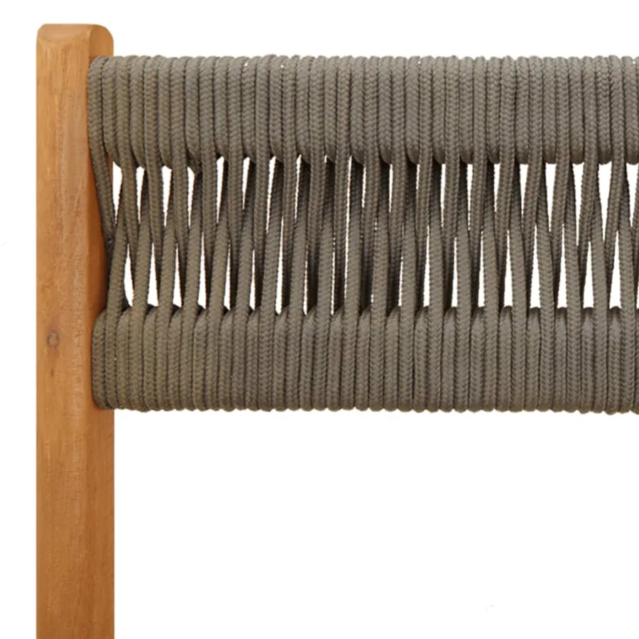 Chaises de bistrot lot de 2 gris bois d'acacia et corde - 9
