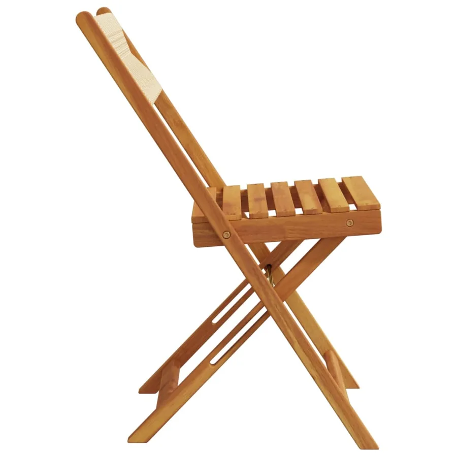 Chaises de jardin pliantes lot de 6 beige bois d'acacia massif - 5