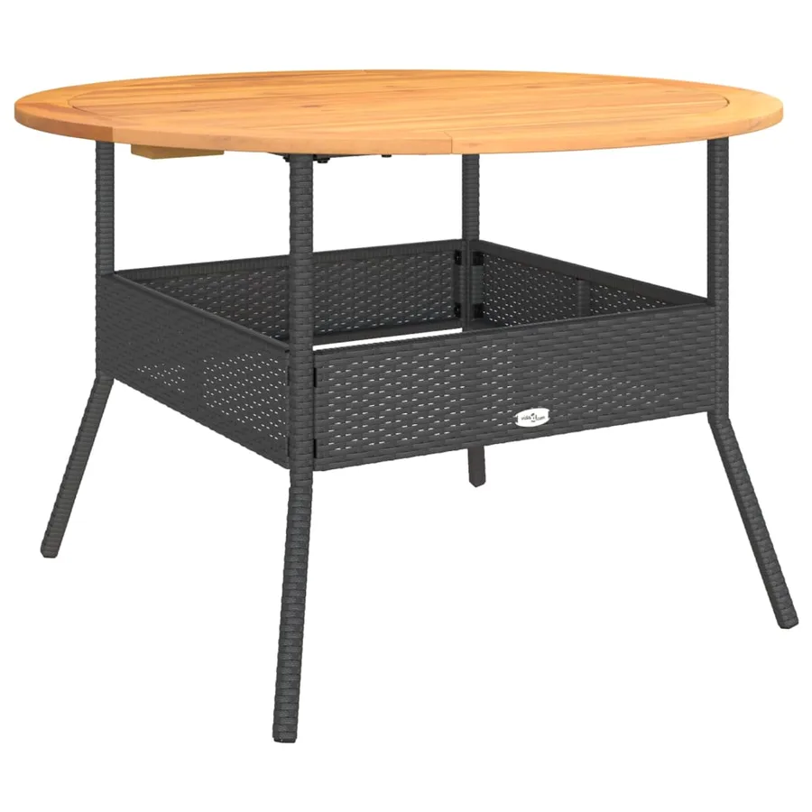 Table de jardin et dessus en bois d'acacia noir résine tressée - 2
