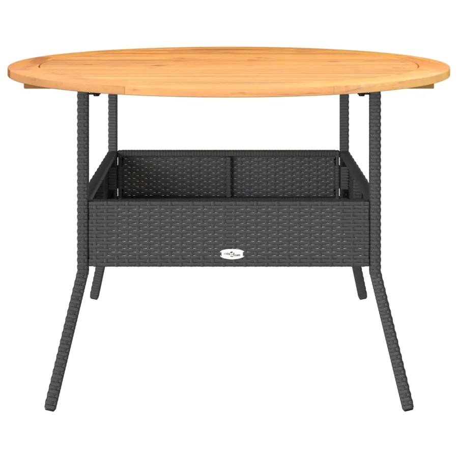 Table de jardin et dessus en bois d'acacia noir résine tressée - 5