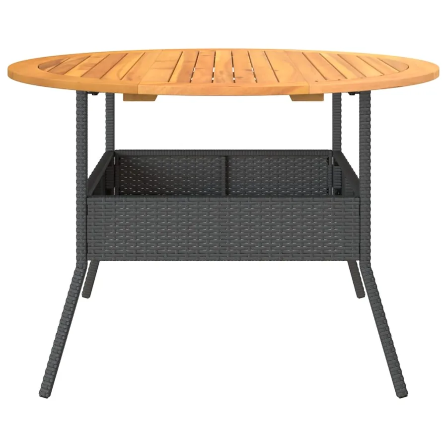 Table de jardin et dessus en bois d'acacia noir résine tressée - 6