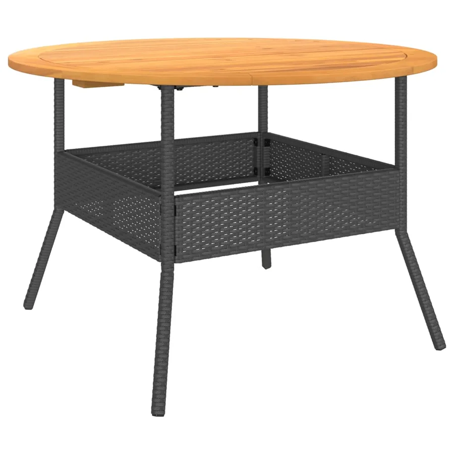 Table de jardin et dessus en bois d'acacia noir résine tressée - 7