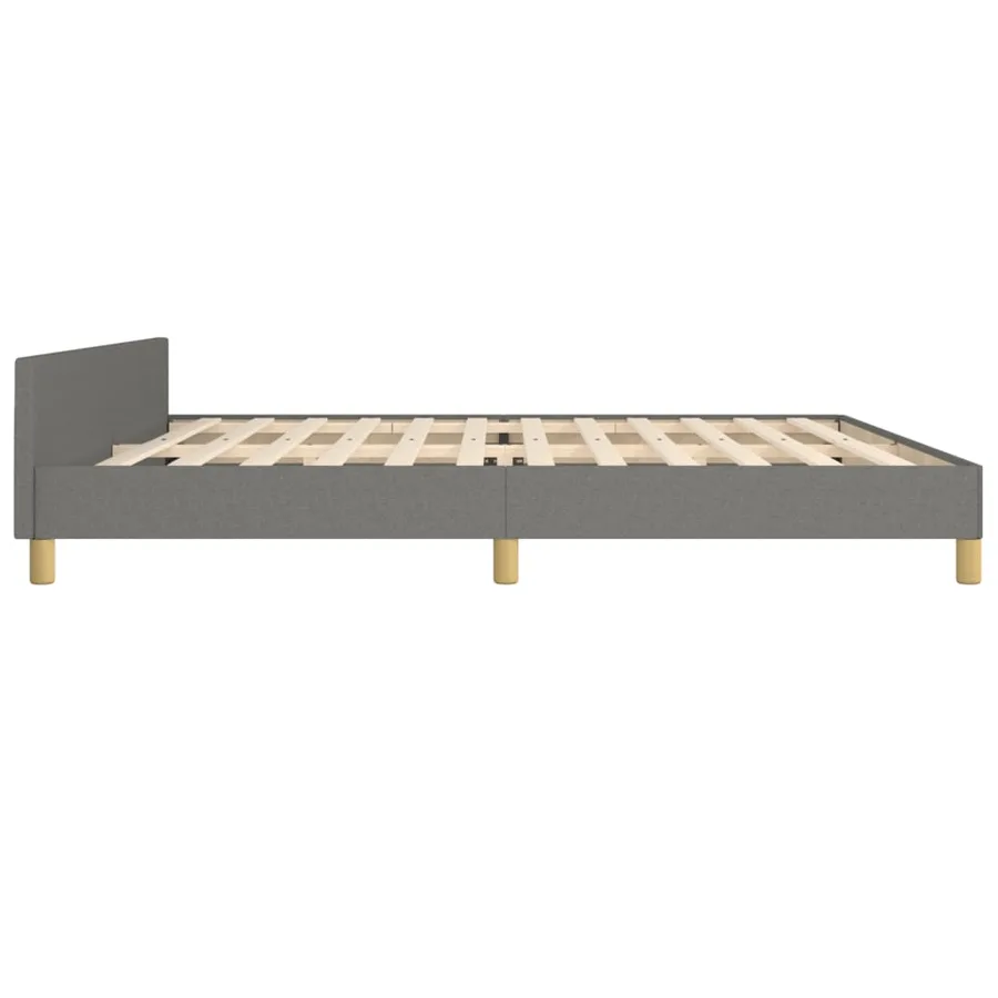 Cadre de lit sans matelas gris foncé 200x200 cm tissu - 7