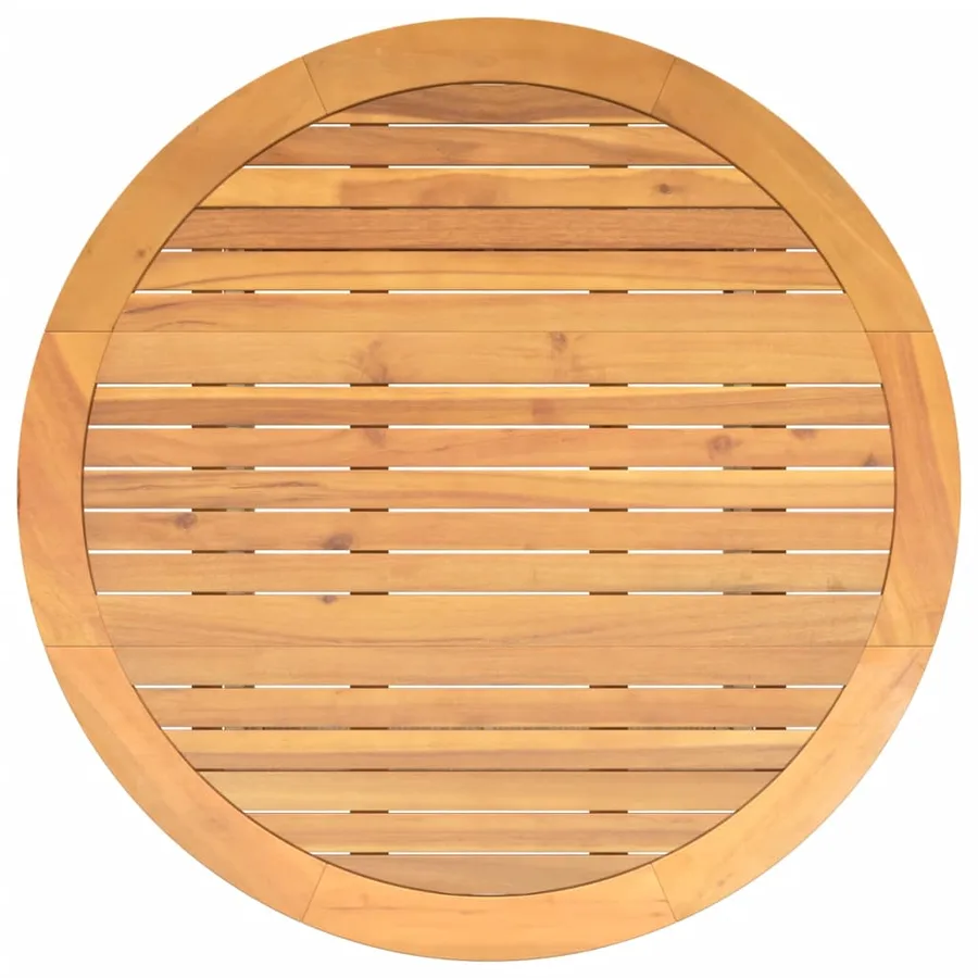 Table de jardin et dessus en bois d'acacia beige résine tressée - 8