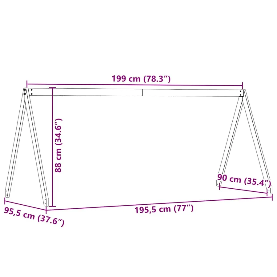 Toit de lit pour enfants 199x95,5x88 cm bois de pin massif - 9