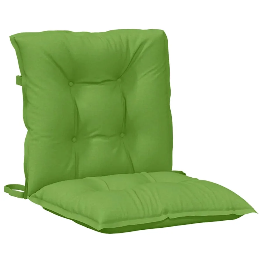 Coussins de chaise à dossier bas lot de 2 vert mélangé tissu - 5