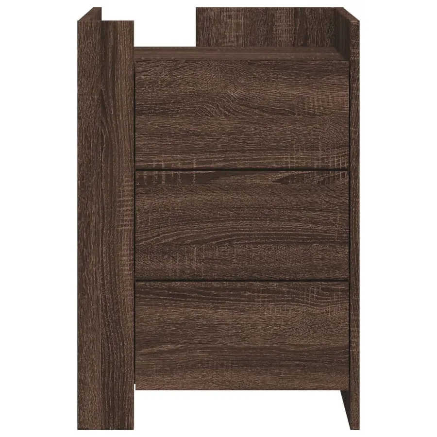 Table de chevet chêne marron 45x50x65 cm bois d'ingénierie - 4