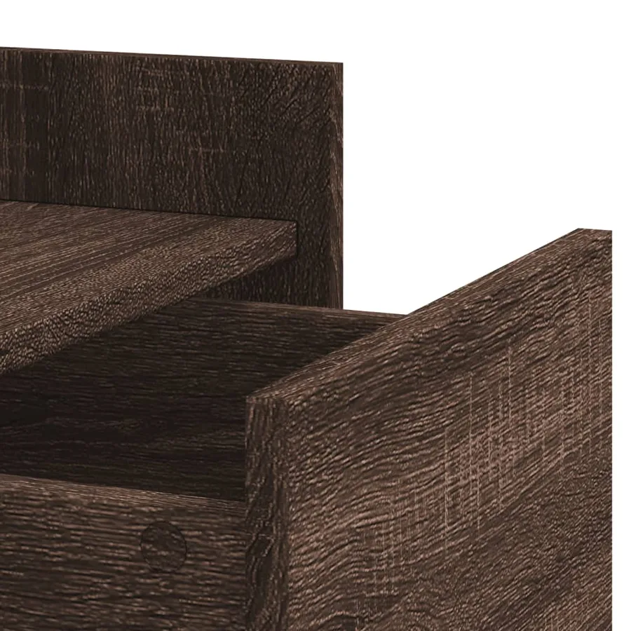 Table de chevet chêne marron 45x50x65 cm bois d'ingénierie - 9