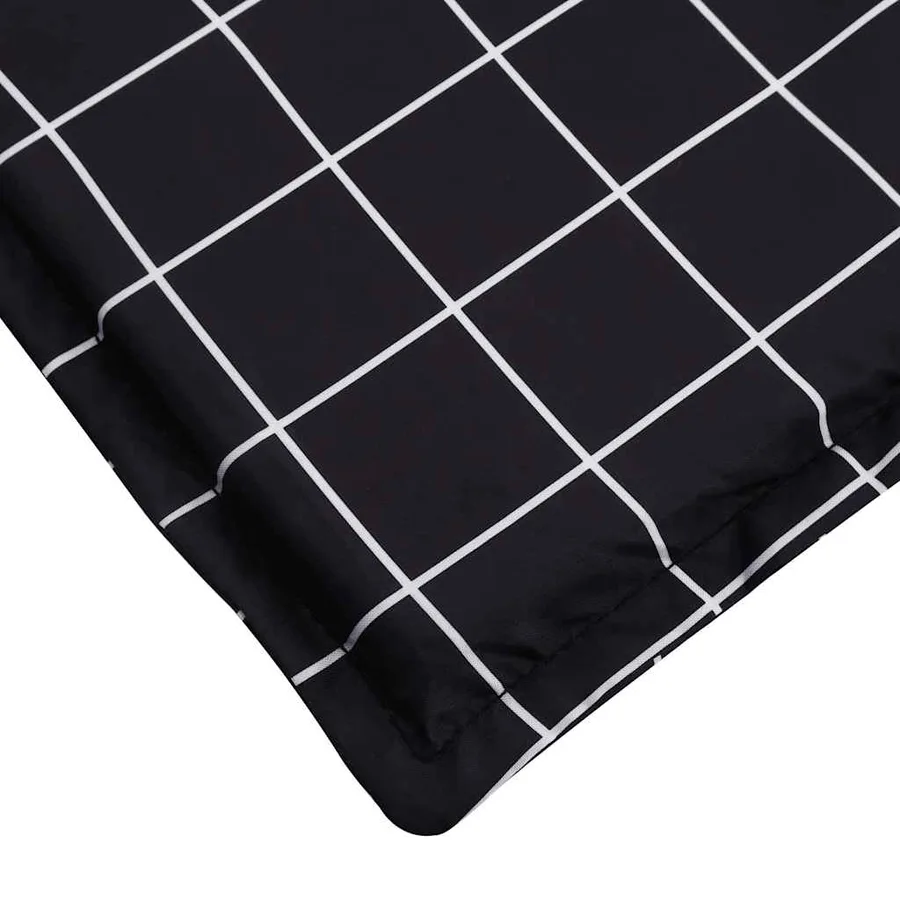 Coussin de chaise longue motif à carreaux noir tissu oxford - 6