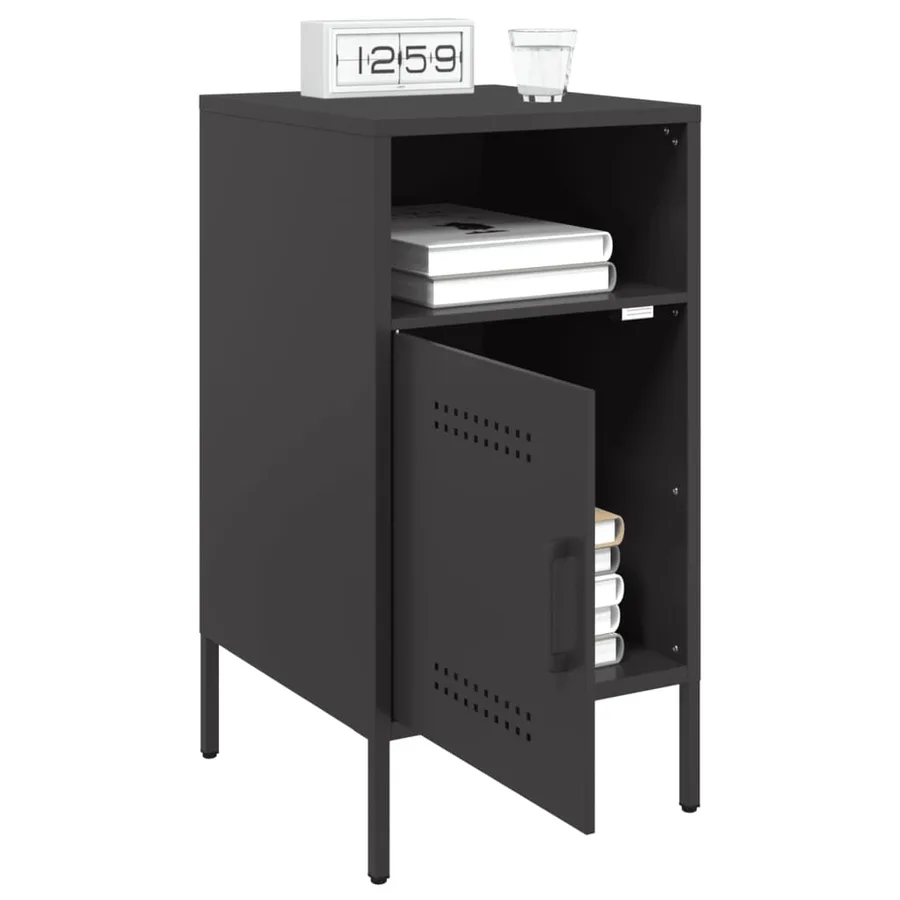 Tables de chevet 2 pcs noir 36x39x68 cm acier - 4