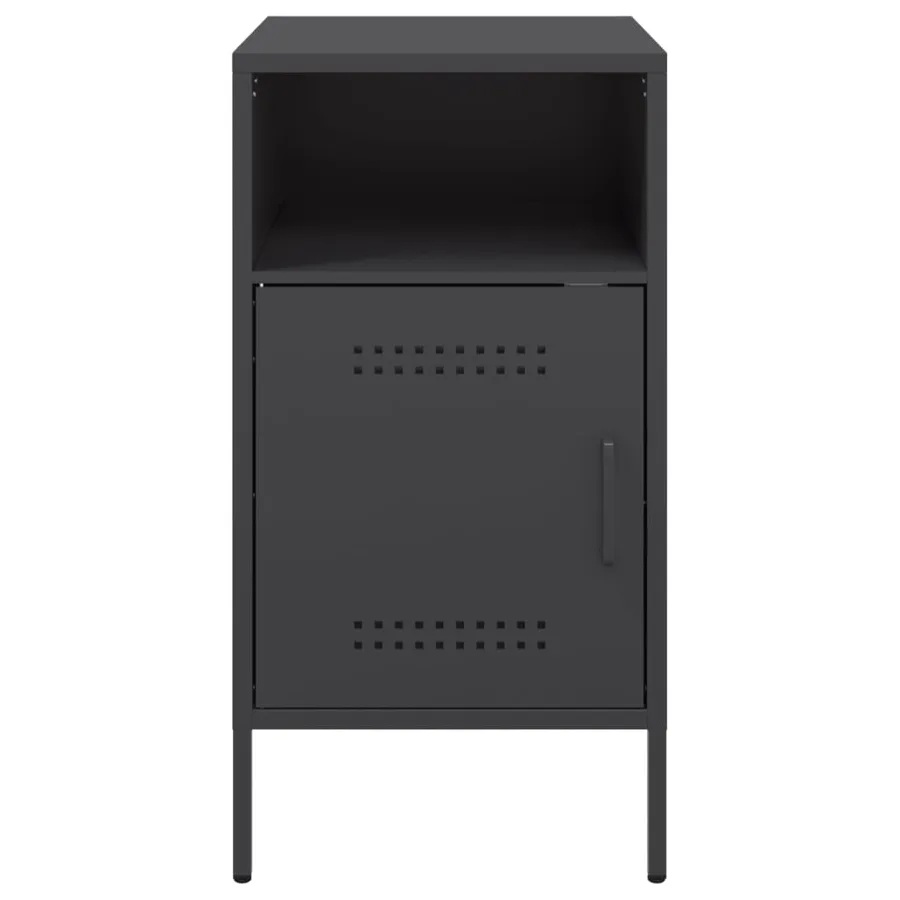 Tables de chevet 2 pcs noir 36x39x68 cm acier - 6