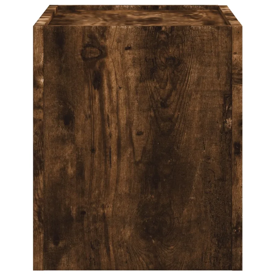 Table de chevet murale chêne fumé 45x30x35 cm - 5