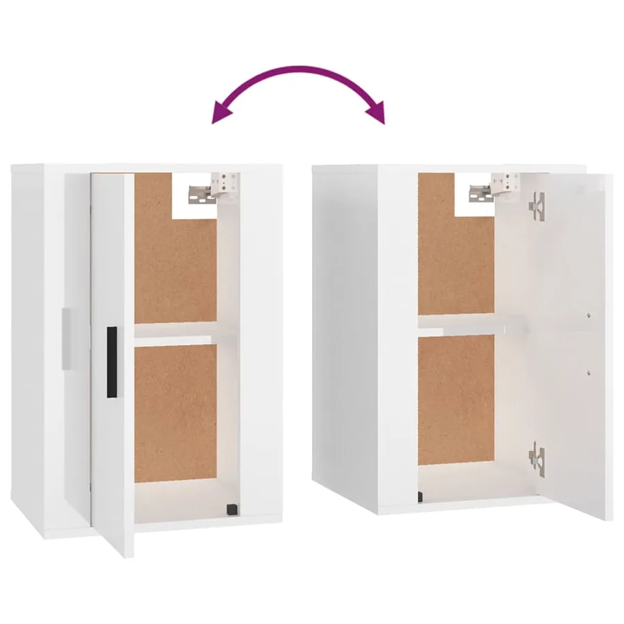 Meubles TV muraux 2 pcs Blanc brillant 40x34,5x60 cm - 10