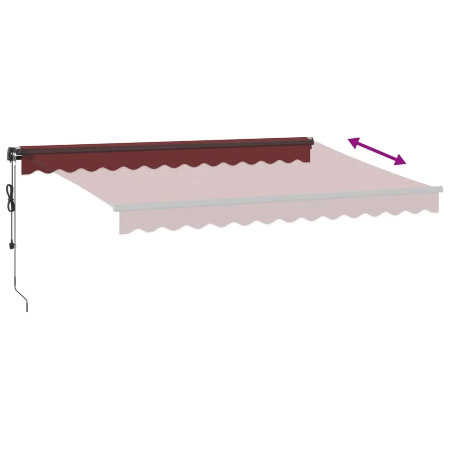 Auvent rétractable automatique bordeaux 350x250 cm - 5