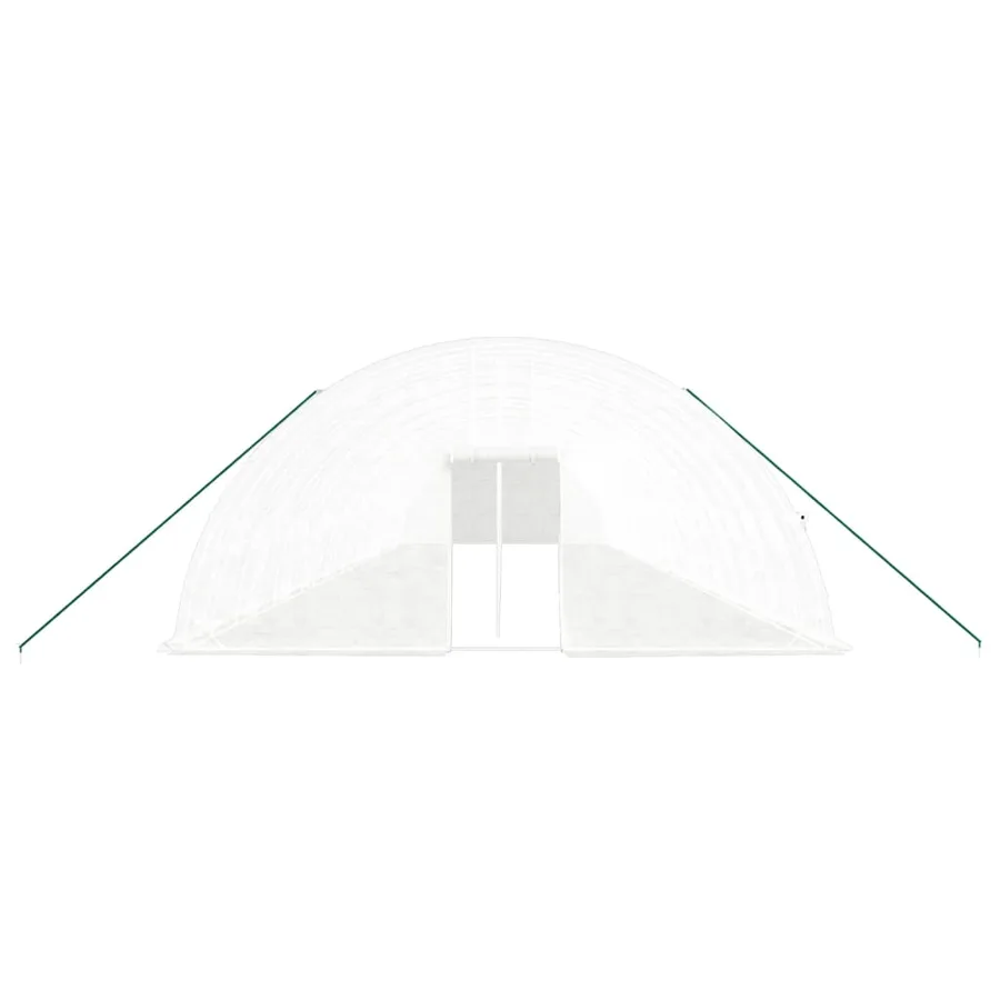 Serre avec cadre en acier blanc 132 m² 22x6x2,85 m - 4