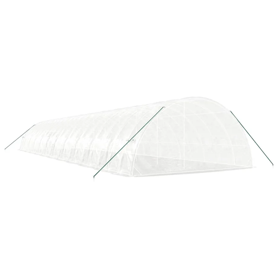 Serre avec cadre en acier blanc 132 m² 22x6x2,85 m - 6