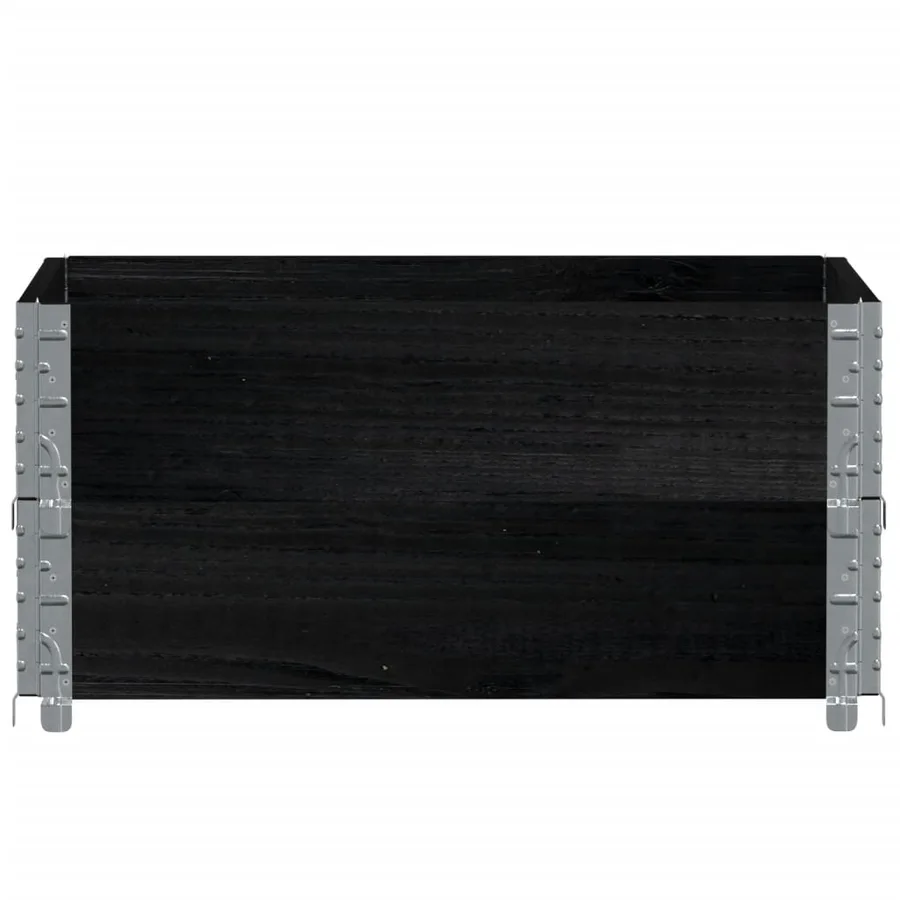 Jardinière noir 80x60 cm bois massif de pin - 3