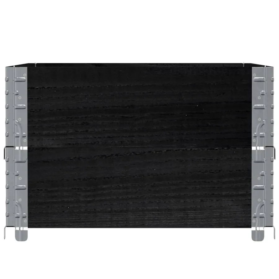 Jardinière noir 80x60 cm bois massif de pin - 4