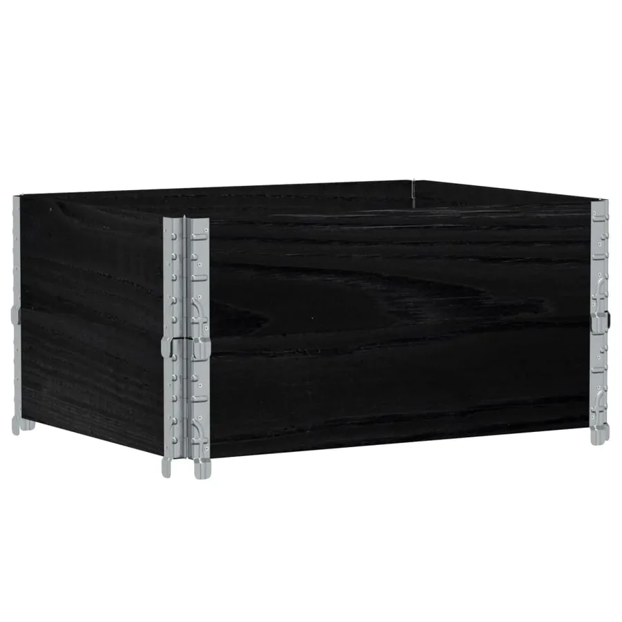 Jardinière noir 80x60 cm bois massif de pin - 5