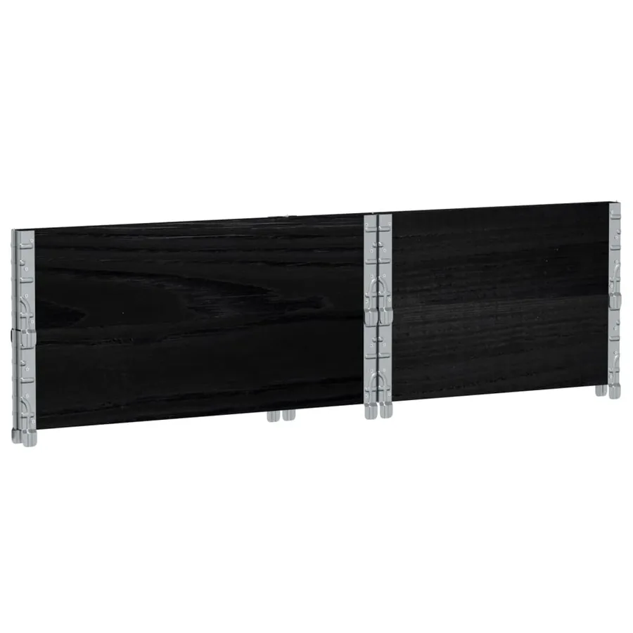 Jardinière noir 80x60 cm bois massif de pin - 6