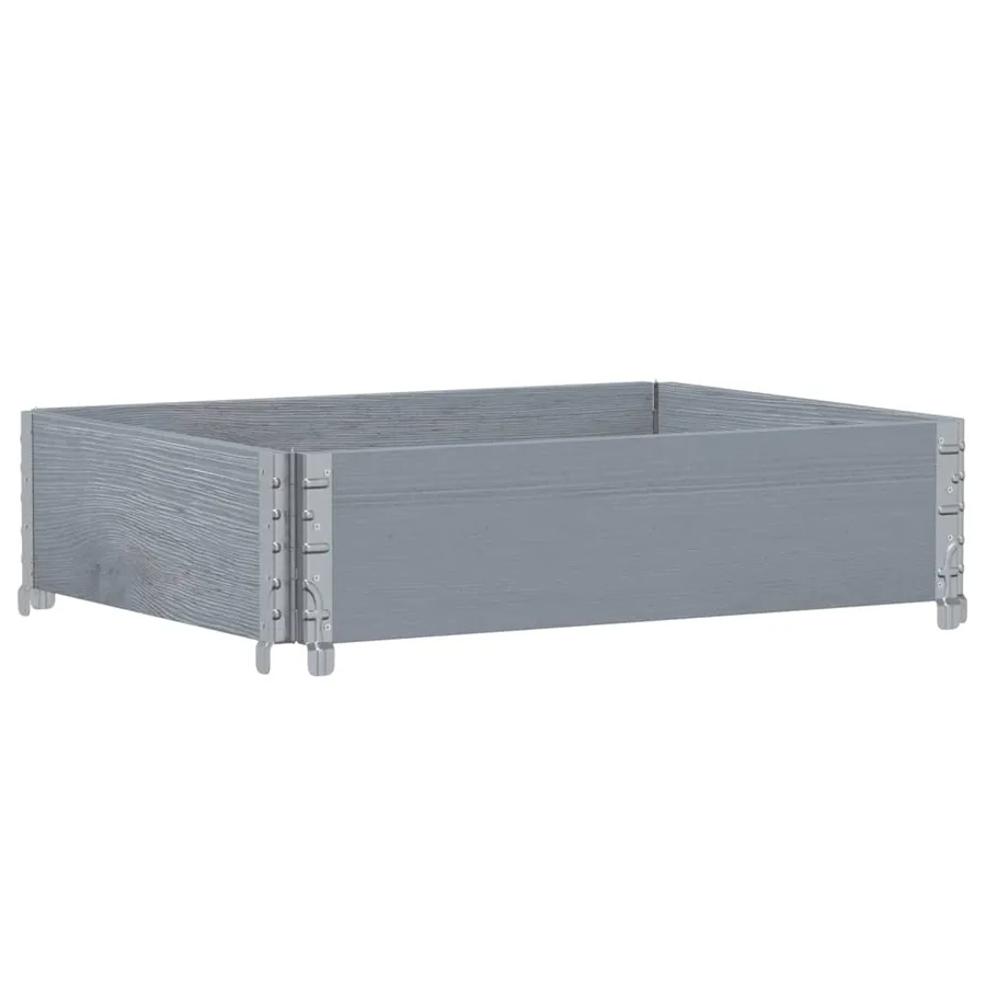 Jardinière gris 80x60 cm bois massif de pin - 2