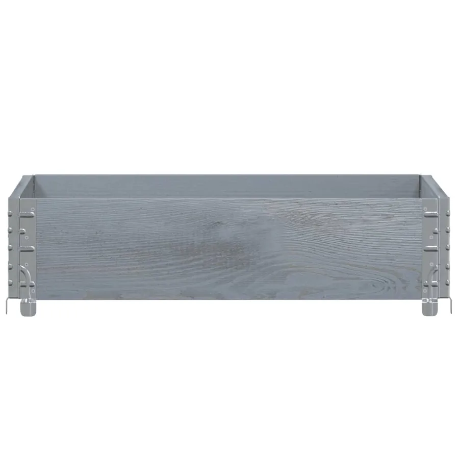 Jardinière gris 80x60 cm bois massif de pin - 3