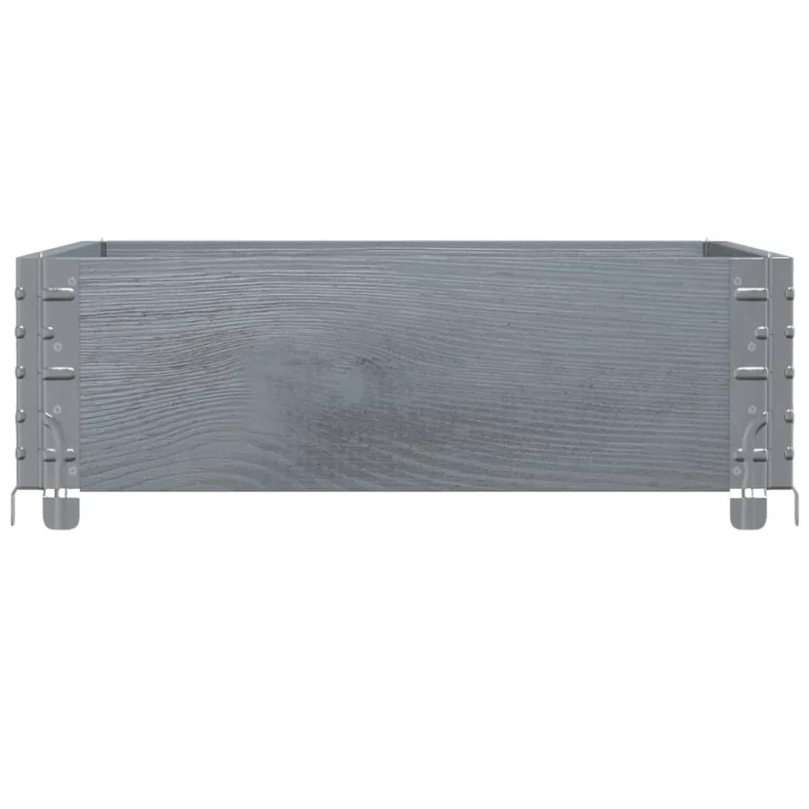 Jardinière gris 80x60 cm bois massif de pin - 4