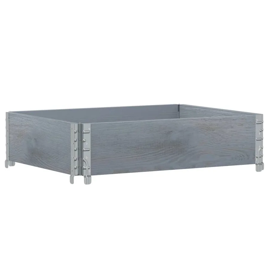 Jardinière gris 80x60 cm bois massif de pin - 5