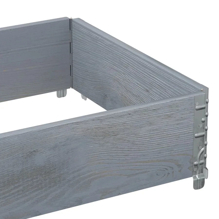 Jardinière gris 80x60 cm bois massif de pin - 7