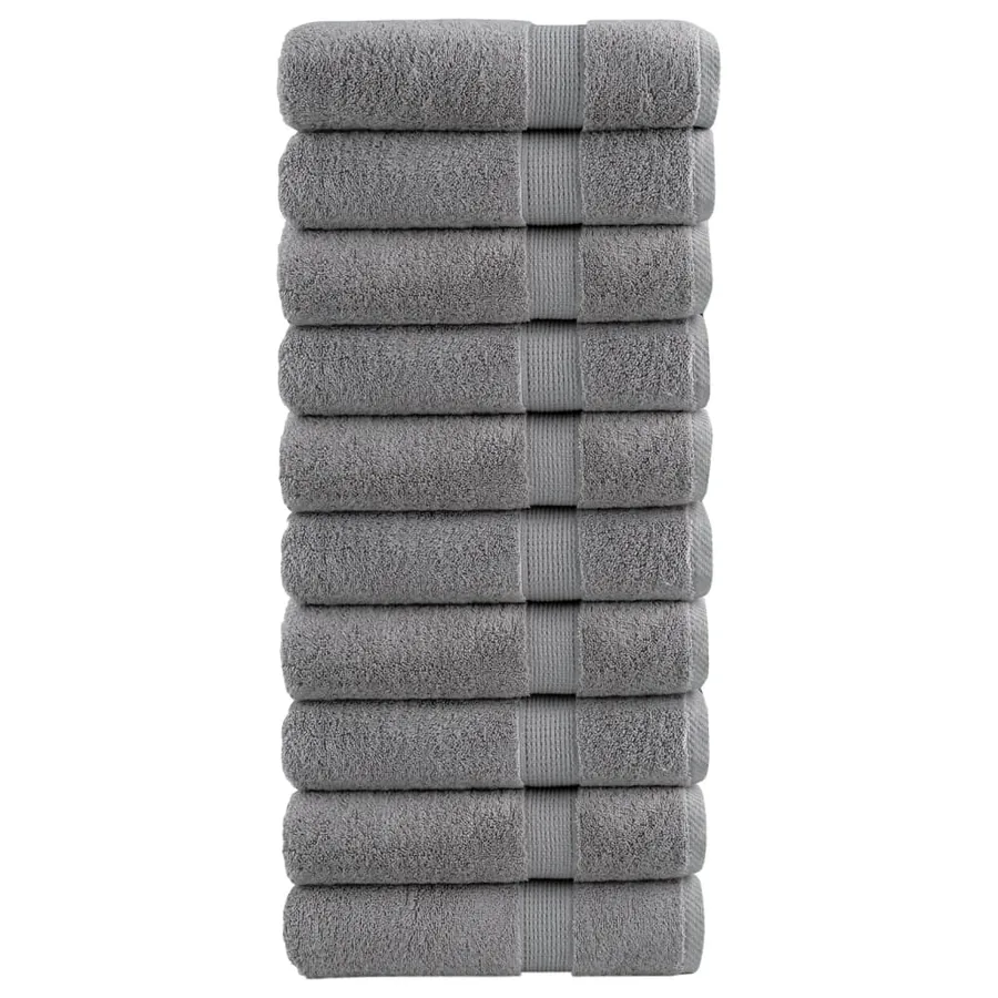 Serviettes de bain de qualité supérieure SOLUND 10 pcs gris